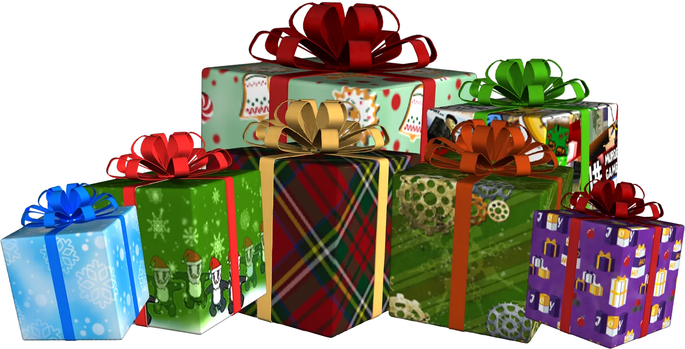 Festive Holiday Christmas Gift Boxes Clipart with Ribbons and Patterns