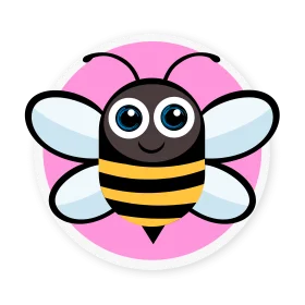 Adorable Bumble Bee Cartoon Clipart Design with Soft Pink Background