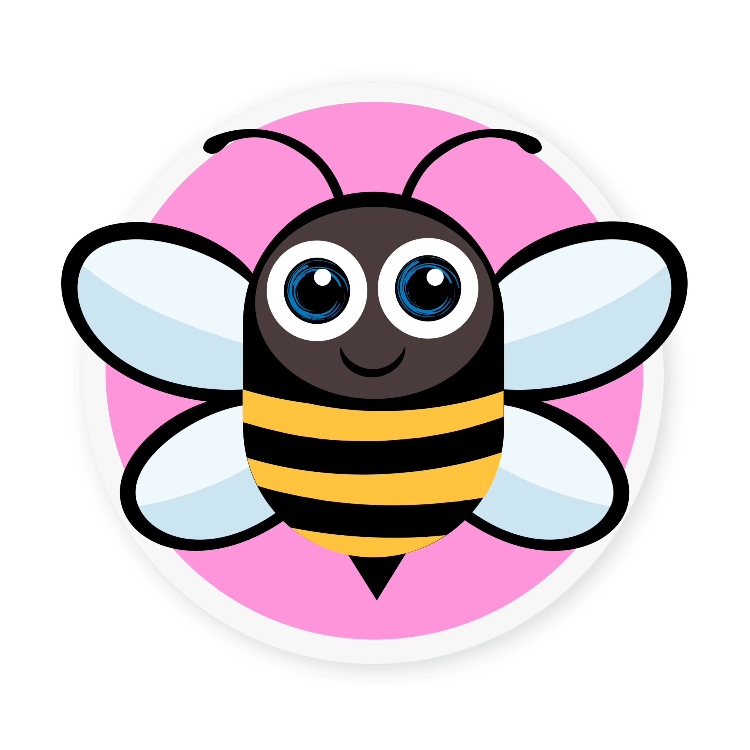 Adorable Bumble Bee Cartoon Clipart Design with Soft Pink Background