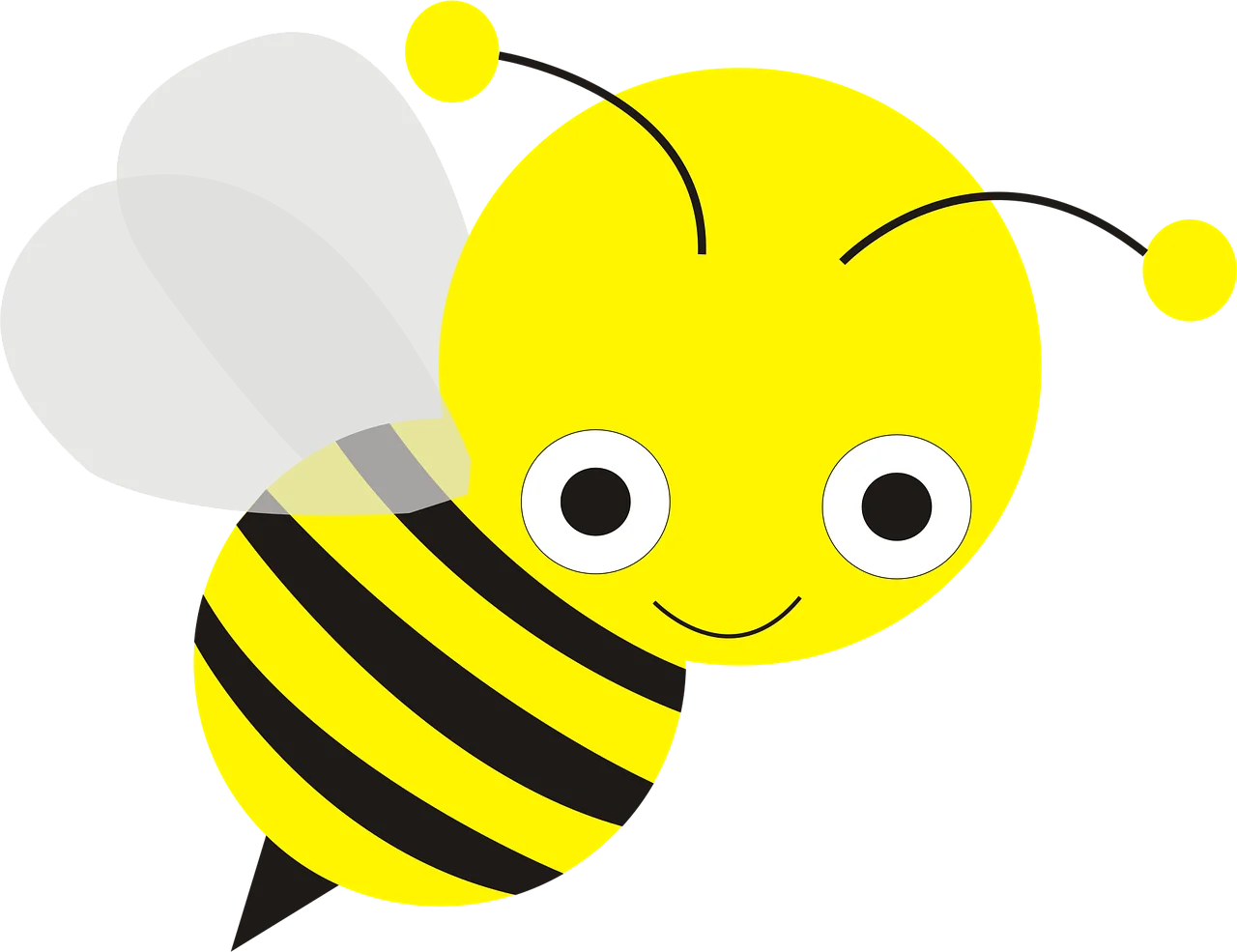 Adorable Cartoon Bumble Bee Clipart with Cheerful Expressive Design