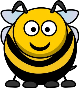Adorable Cartoon Bumblebee Clipart: Cheerful Yellow and Black Buzzing Buddy