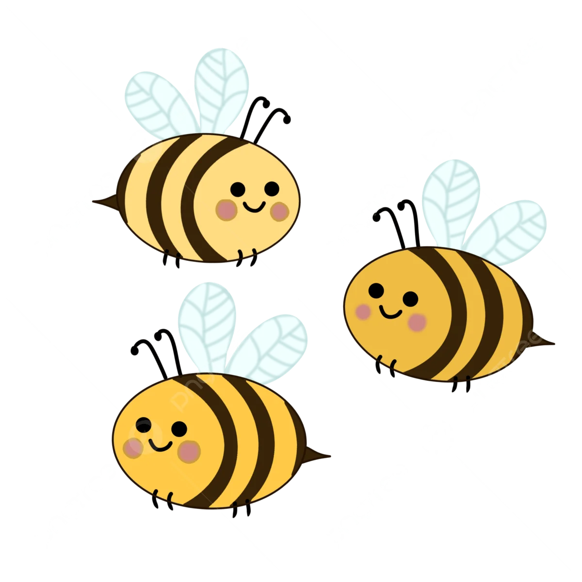 Adorable Cartoon Bumblebee Friends Playful Nature-Inspired Clipart Collection