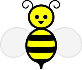 Adorable Kawaii-Style Yellow and Black Bumblebee Clipart Illustration