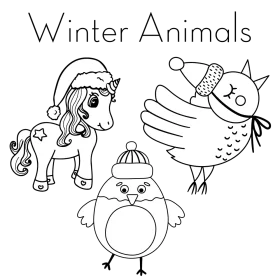 Adorable Winter Animals Clipart Collection: Festive Seasonal Sketch Designs