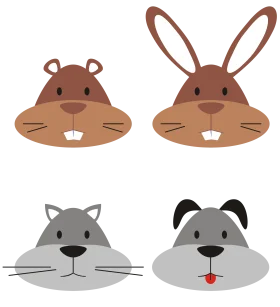 Adorable Woodland Critters Clipart Collection: Whimsical Animal Faces
