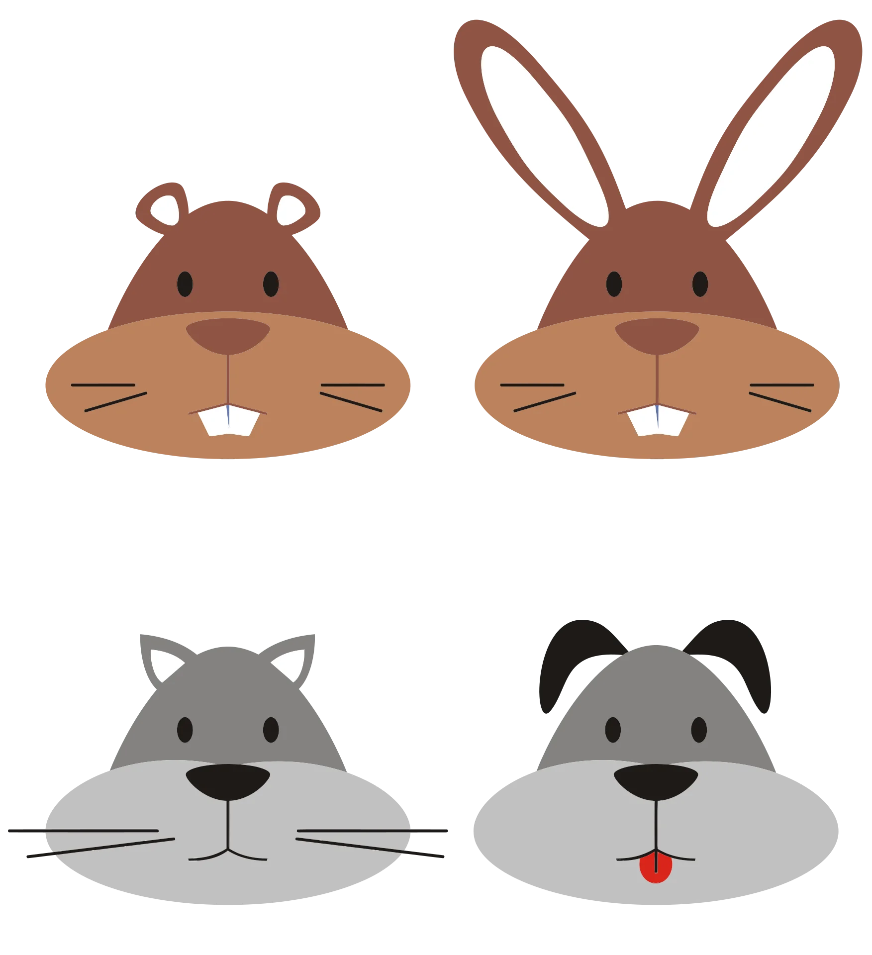 Adorable Woodland Critters Clipart Collection: Whimsical Animal Faces