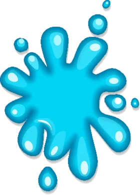 Blue Water Splash Droplet Clipart Design with Glossy 3D Effect