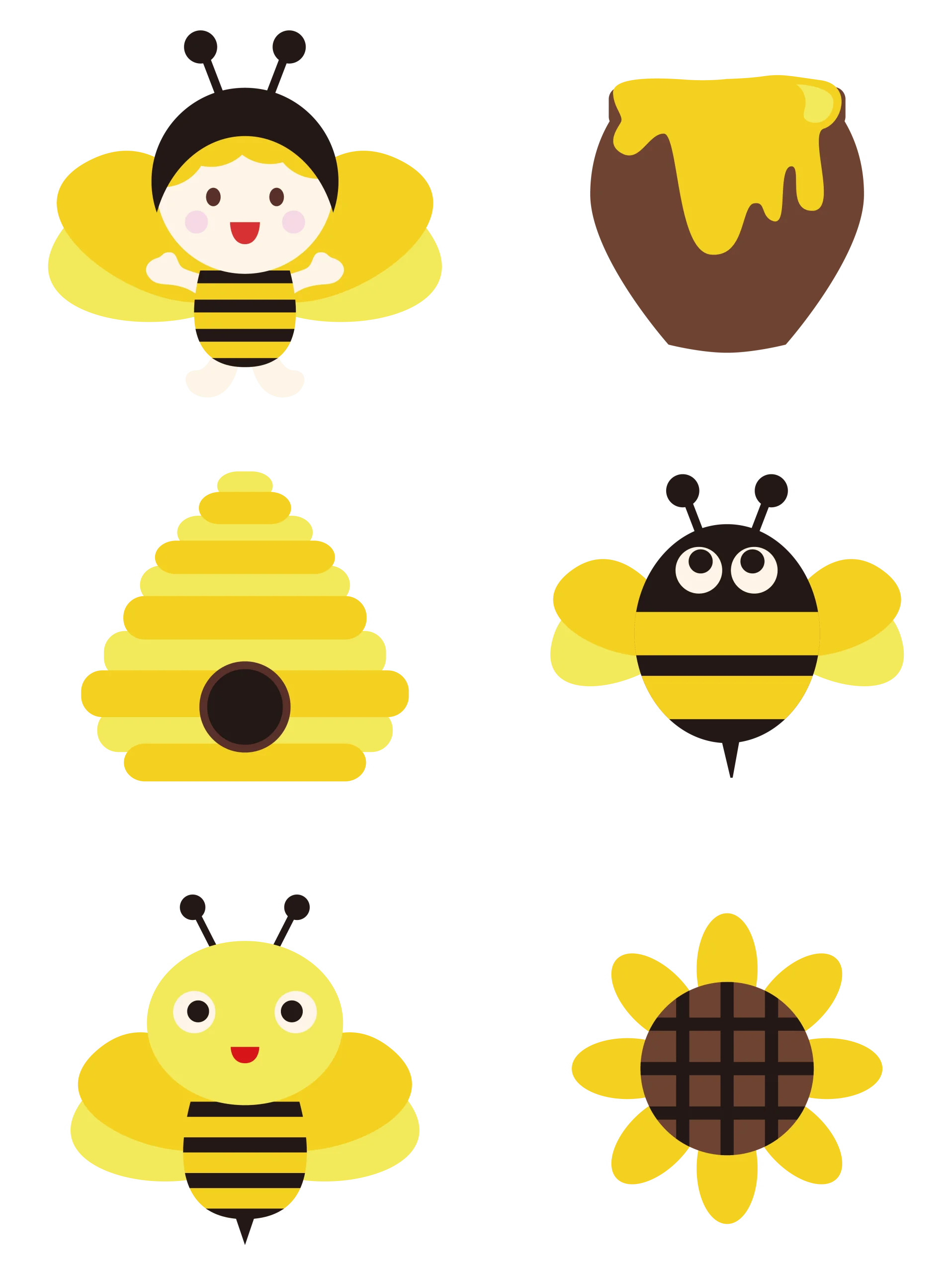 Charming Bumble Bee and Honey Themed Cartoon Clipart Collection