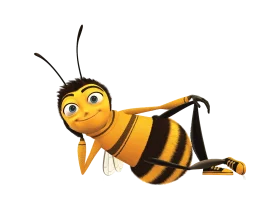 Cheerful Cartoon Bee Clipart - Friendly Yellow and Black Striped Character