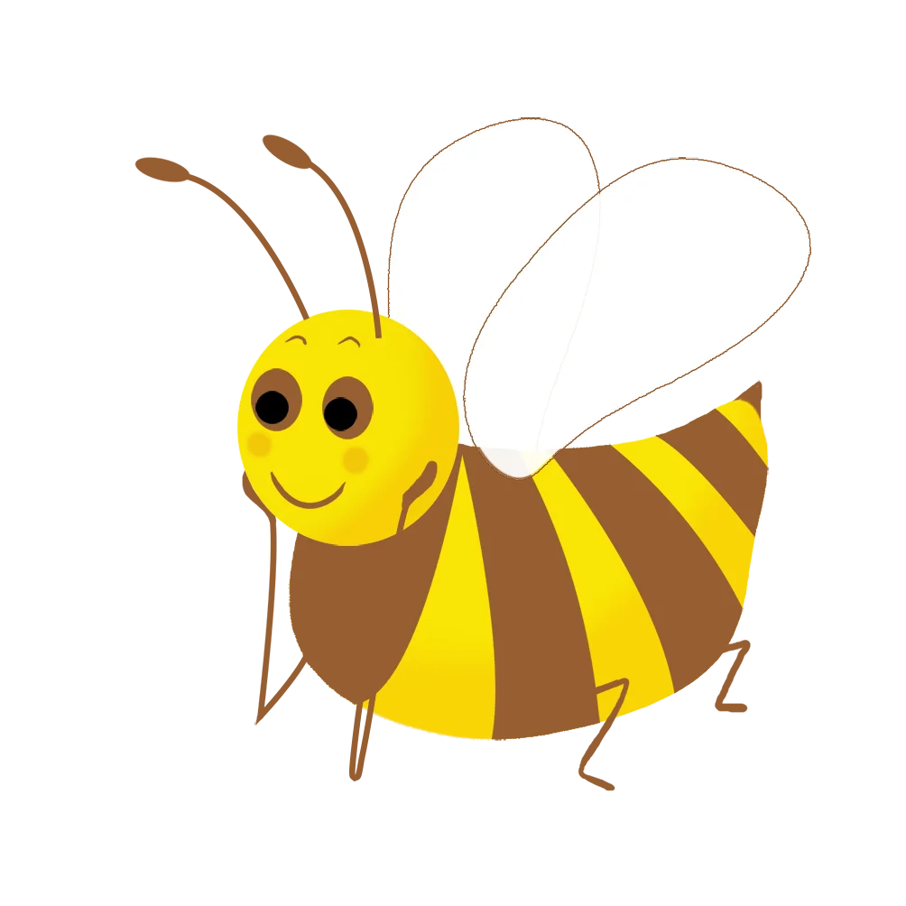 Cheerful Cartoon Bumble Bee Clipart: A Whimsical Honey Maker's Illustration