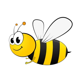 Cheerful Cartoon Bumble Bee Clipart - Cute and Playful Honey Bee Illustration