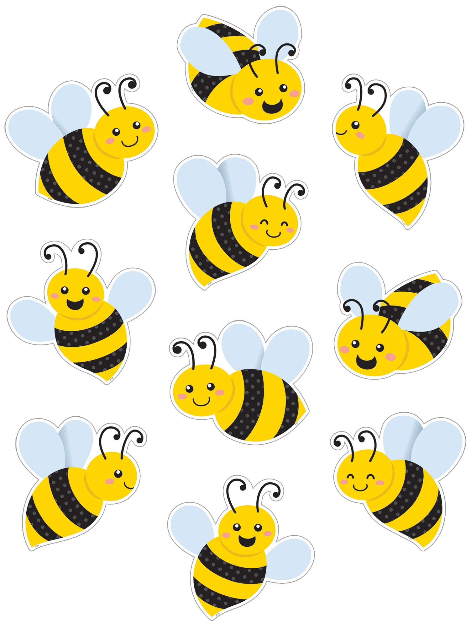 Cheerful Cartoon Bumble Bees Clipart Collection - Cute Flying Honey Insects