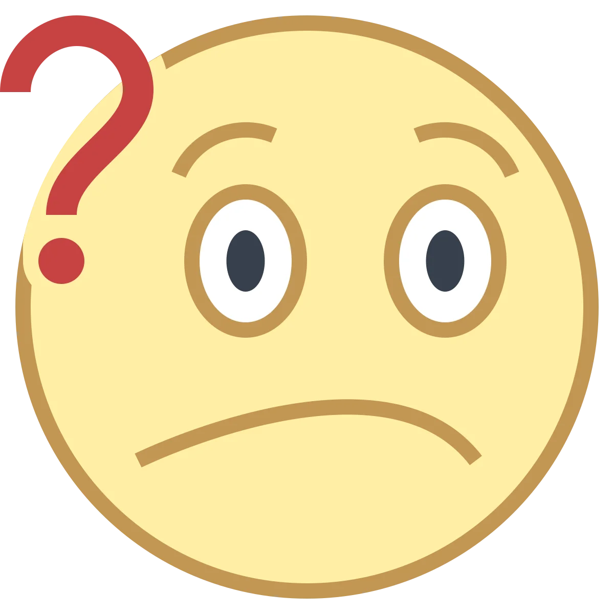 Confused Emoji Clipart with Question Mark Expressing Uncertainty and Bewilderment