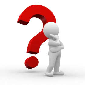 Contemplative Stick Figure Pondering Massive Red Question Mark Clipart Concept