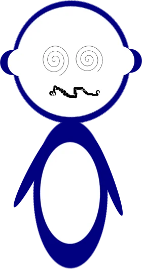 Mesmerized Mind: Abstract Puzzled Stick Figure Clipart with Swirling Thoughts