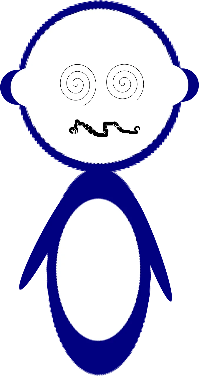 Mesmerized Mind: Abstract Puzzled Stick Figure Clipart with Swirling Thoughts