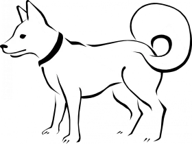 Minimalist Line Art Fox Clipart Illustration in Stylized Black and White