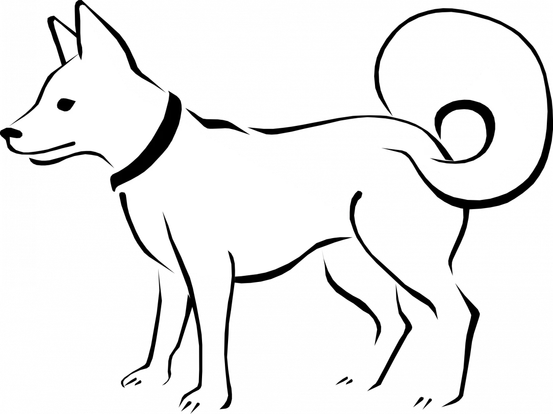 Minimalist Line Art Fox Clipart Illustration in Stylized Black and White