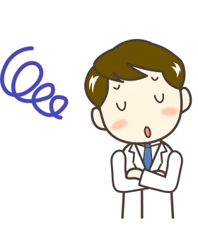 Perplexed Professional in White Coat: A Thoughtful Clipart Illustration of Contemplation