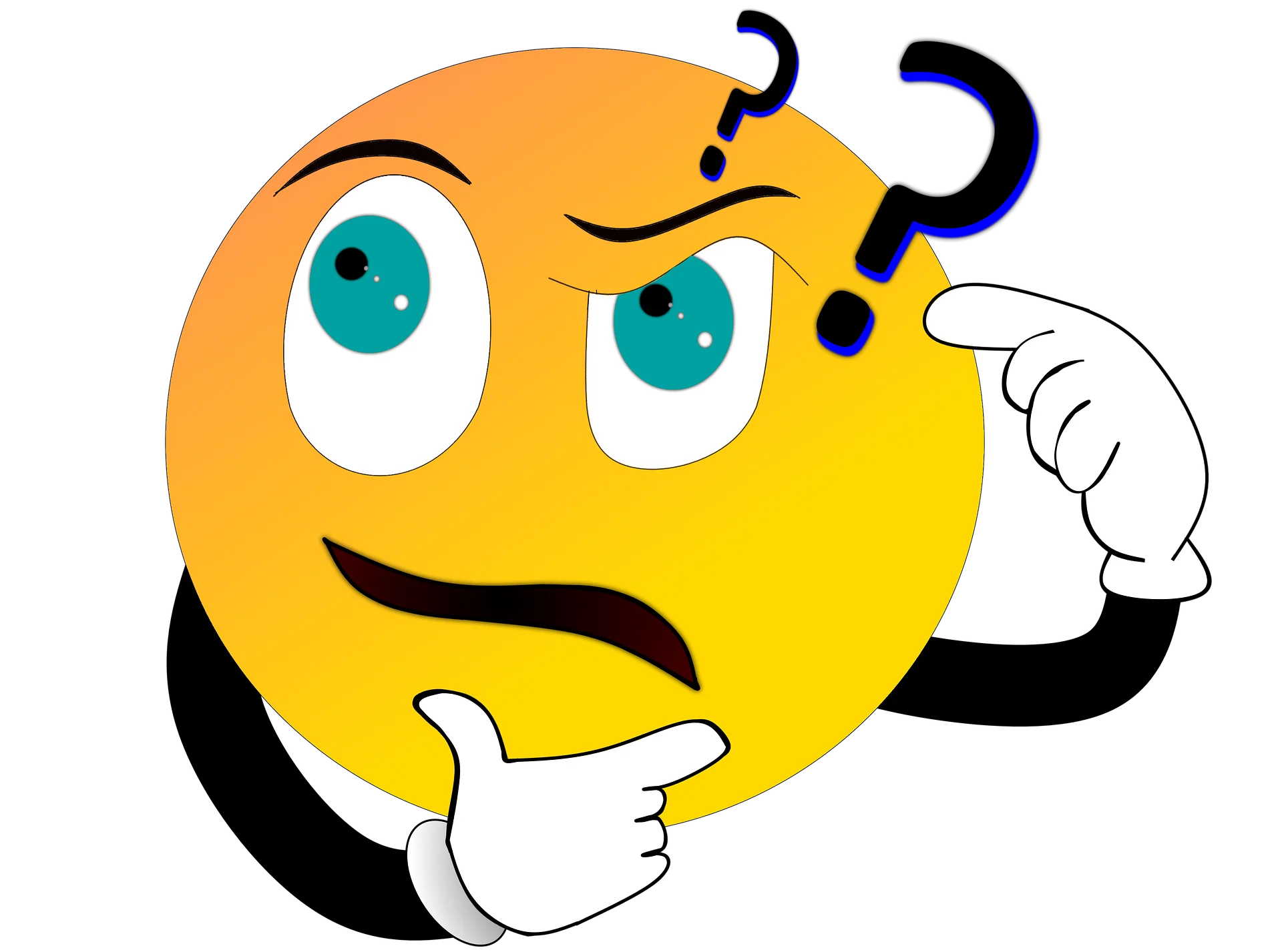 Puzzled Emoji Clipart: Expressive Cartoon Character with Questioning Gesture