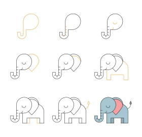 Step-by-Step Elephant Drawing Tutorial: Simple Clipart Creation Guide