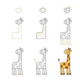 Step-by-Step Tutorial: How to Draw a Cute Giraffe Clipart with Simple Geometric Shapes