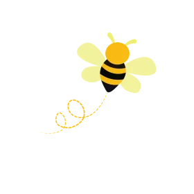 Whimsical Bumble Bee Clipart with Playful Flight Path and Soft Yellow Wings