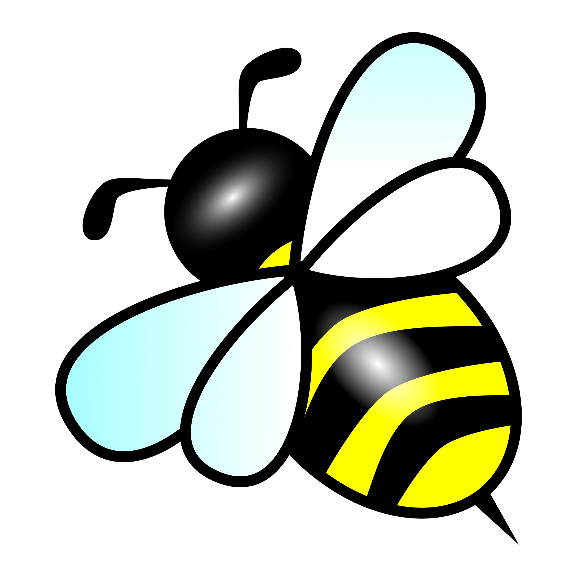 Whimsical Bumblebee Clipart with Charming Black and Yellow Stripes