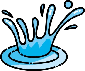 Dynamic Blue Water Splash Clipart Illustration: Fluid Motion Design Element