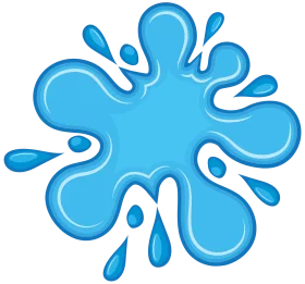 Azure Blue Water Splash Clipart Illustration with Dynamic Liquid Droplets