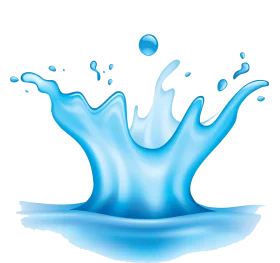 Dynamic Blue Water Splash Clipart Illustration with Liquid Motion Effects