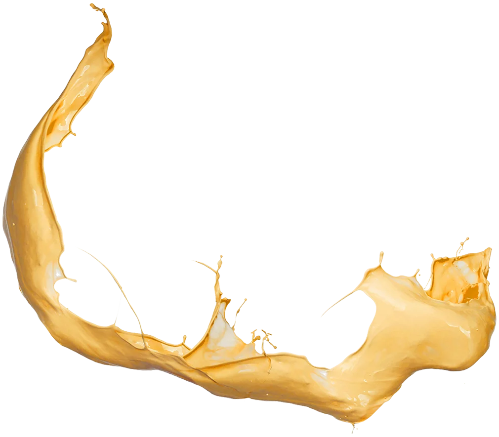 Fluid Golden Liquid Dynamic Splash Clipart with Elegant Curved Motion