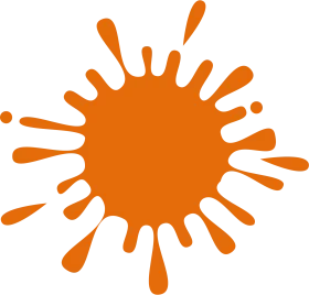 Radiant Orange Paint Splash Clipart: Bursting with Artistic Energy and Dynamic Movement