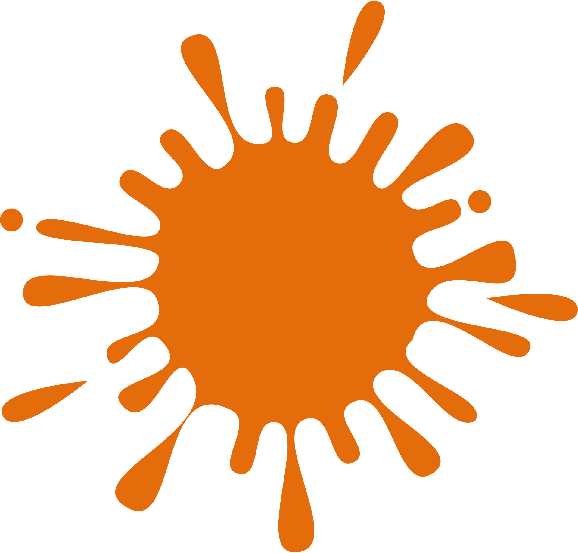 Radiant Orange Paint Splash Clipart: Bursting with Artistic Energy and Dynamic Movement