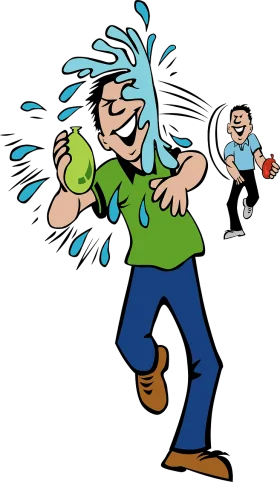 Comical Water Splash Clipart: A Hilarious Waterlogged Character's Misadventure