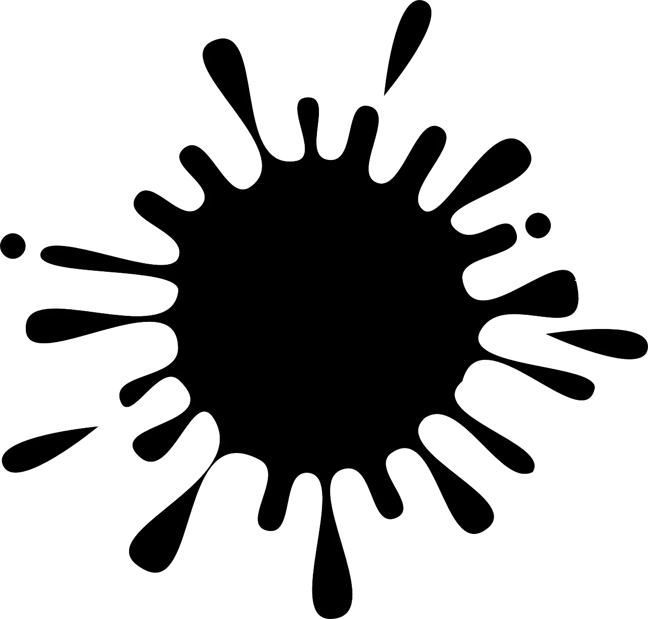 Dynamic Black Ink Splash Clipart - Artistic Graphic Design Element