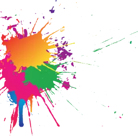 Explosive Color Splash Clipart: Dynamic Paint Splatter Design with Rainbow Spectrum