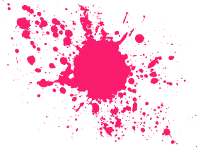 Explosive Pink Paint Splatter Clipart Design with Dynamic Radial Burst Effect
