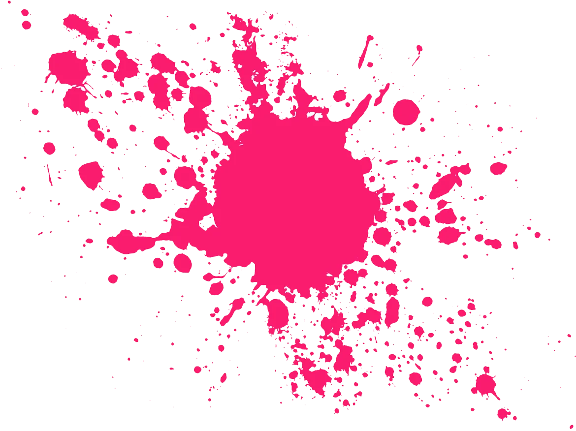 Explosive Pink Paint Splatter Clipart Design with Dynamic Radial Burst Effect