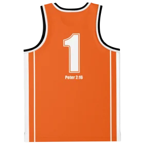 Basketball Jersey Clipart with Bold Number One in Striking Orange Design