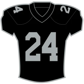 Black and Silver Football Jersey Clipart with Number 24 Design