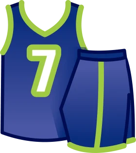 Blue and Green Sports Jersey Clipart Number 7 Basketball or Soccer Uniform