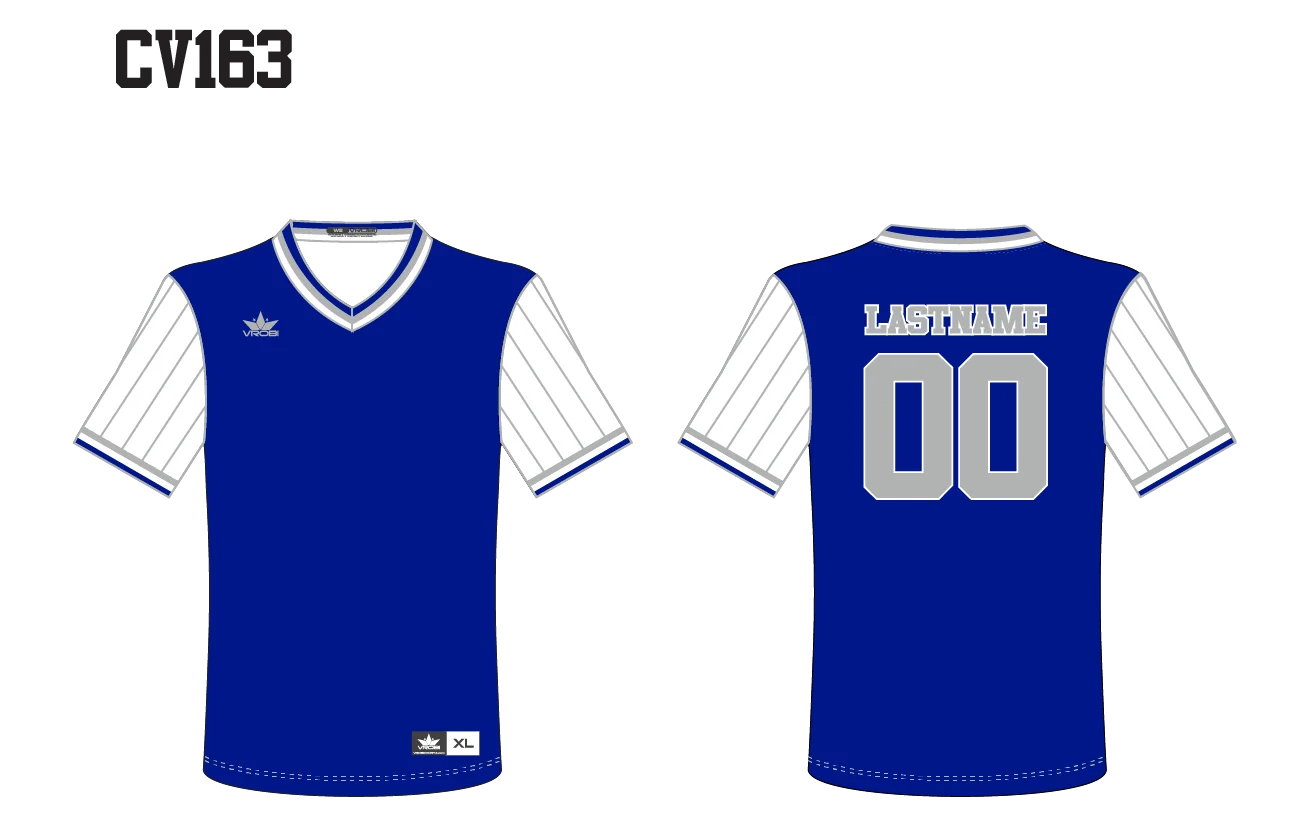 Blue and White Baseball Jersey Clipart Design Template for Team Uniforms
