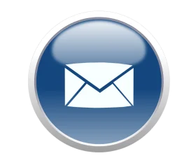 Blue Circular Email Message Icon Glossy Envelope Clipart Symbol