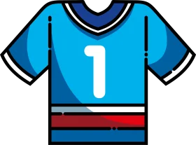 Blue Sports Jersey Number One Clipart Design with Stylish Stripes