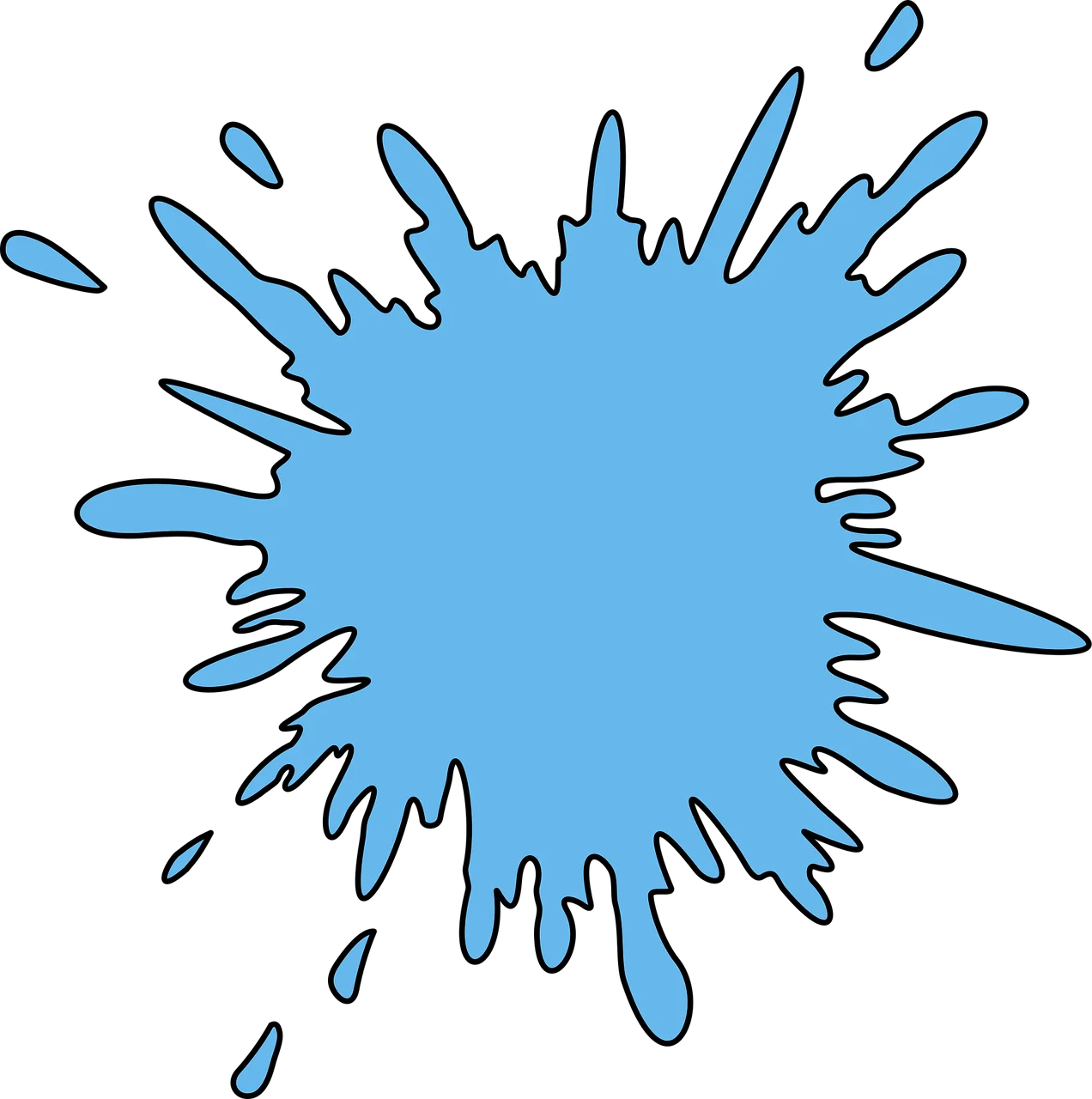 Blue Water Splash Clipart - Dynamic Liquid Burst Graphic Design Element