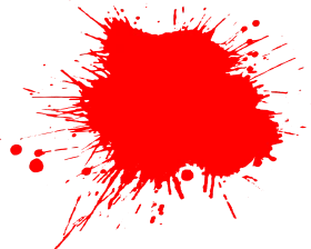 Bold Crimson Paint Splash Clipart - Dynamic Abstract Graphic Design Element