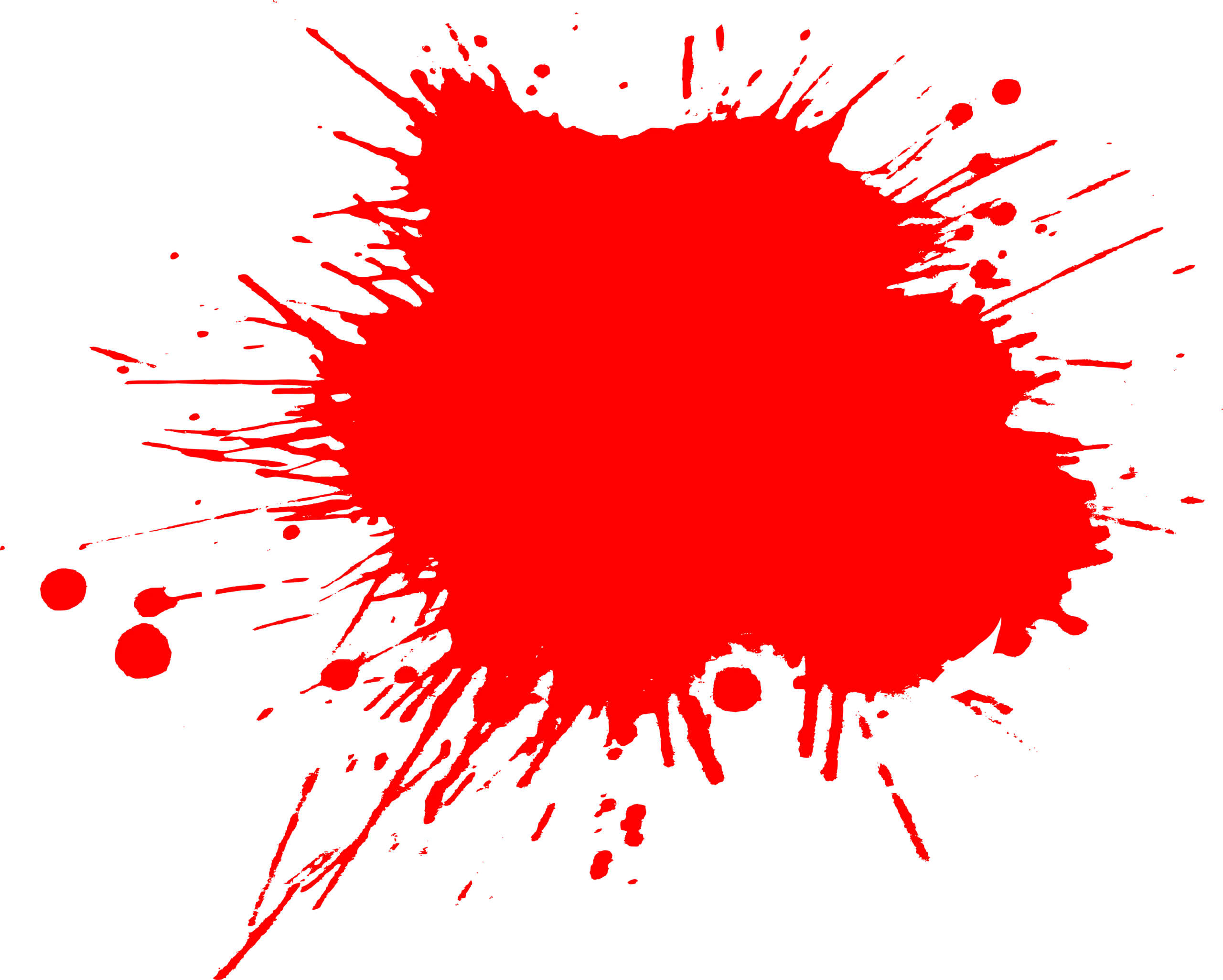 Bold Crimson Paint Splash Clipart - Dynamic Abstract Graphic Design Element
