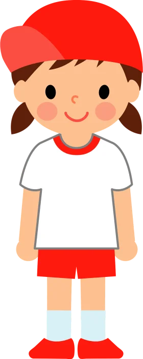 Cheerful Young Athlete in Red and White Sports Clipart Illustration