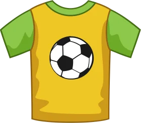 Classic Soccer Ball Design on Yellow and Green Sports Jersey Clipart Illustration